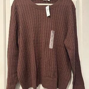 GAP Women's Cable Knit Sweater - Chocolate Brown